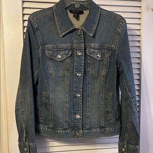 Jean jacket with crystal buttons
